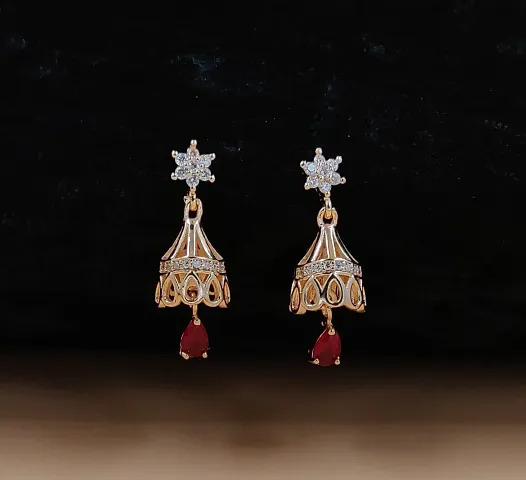 Trendy Designer Alloy American Diamond Drop Earring