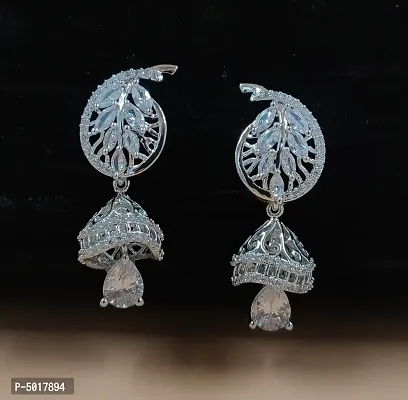 Glamorous Silver Plated Ad/Cz Jhumkas For Girls And Woman