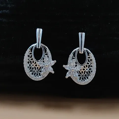 Trendy Designer Alloy Silver Plated Drop Earring