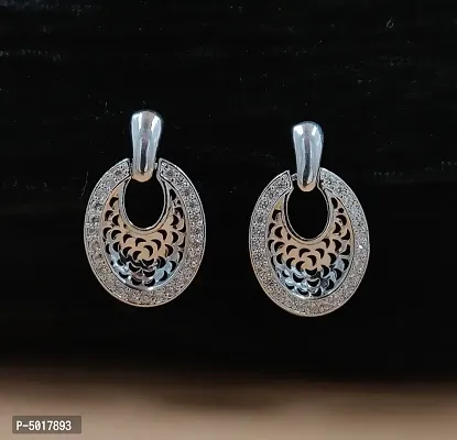 Glamorous Silver Plated Ad/Cz Drop Earring For Girls And Woman