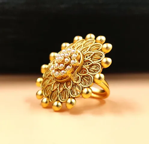 Trendy Matte Gold Plated Ring