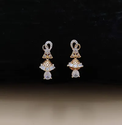 Women's Lovely Rose Gold Plated Jhumkas