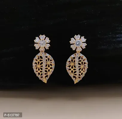 Women's Expensive Rose Gold Plated CZ/AD Drop earrings for Women & Girls