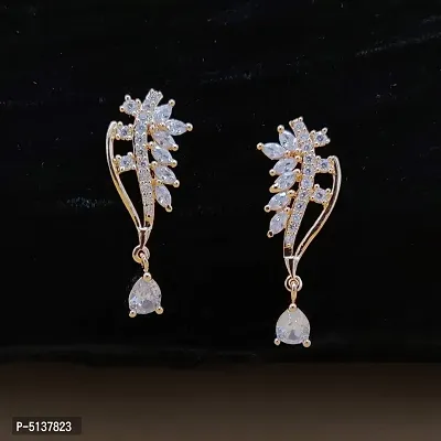 Women's Exotic Rose Gold Plated CZ/AD Drop earrings for Women & Girls