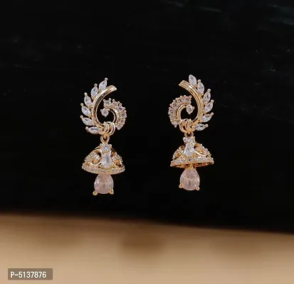 Women's Fancy Rose Gold Plated CZ/AD Jumkhas for Women & Girls