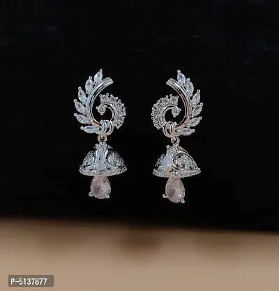 Women's Fancy Silver Plated CZ/AD Jumkhas for Women & Girls