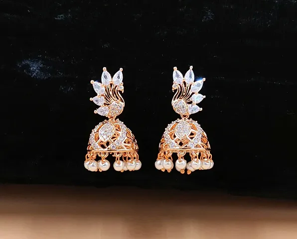 Expensive Alloy Rose Gold Plated Earrings