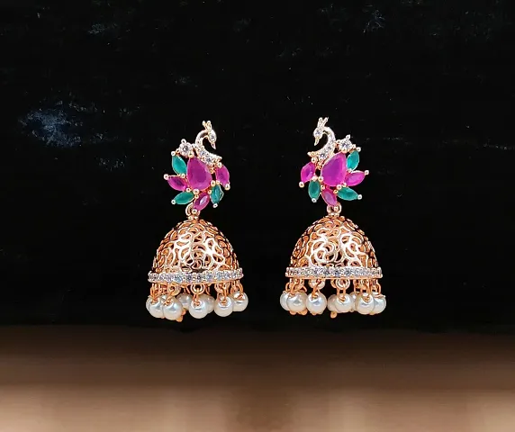 Women's Expensive Plated CZ/AD Drop Earring for Women & Girls