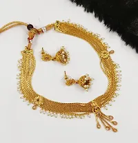 Royal Look Gold Plated Choker Set For Girls And Women-thumb1