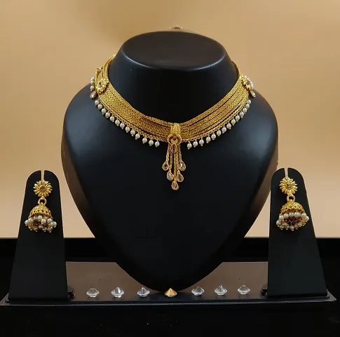 Rajwadi Look Gold Plated Jalebi Choker Set