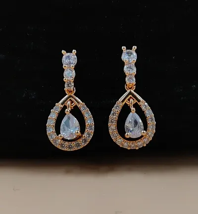 Party Wear American Diamond Drop Earrings