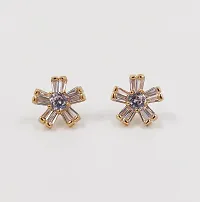 Feminine Gold Plated CZ/AD Drop Earring For Girls And Women-thumb1