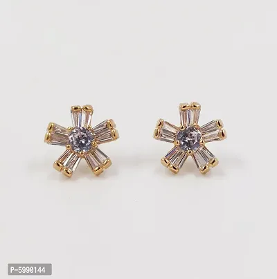 Feminine Gold Plated CZ/AD Drop Earring For Girls And Women-thumb2