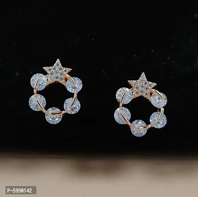 Exceptional Gold Plated CZ/AD Drop Earring For Girls And Women