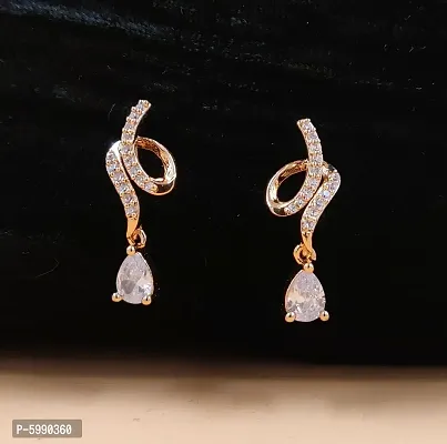 Feminine Gold plated CZ/AD Drop Earring For Girls And Women