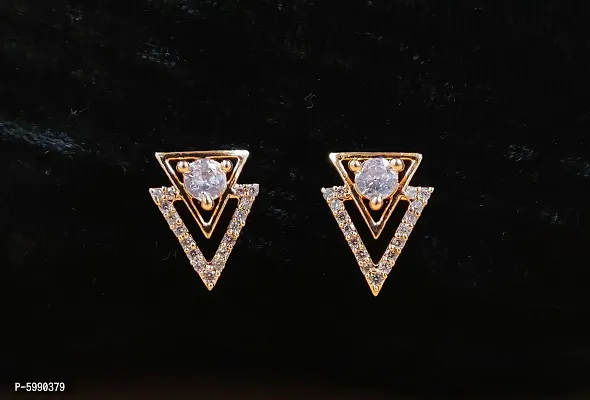 stylish Gold plated CZ/AD Drop Earring For Girls And Women-thumb0