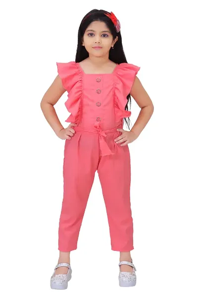 Fabulous Blend Solid Basic Jumpsuit For Girls