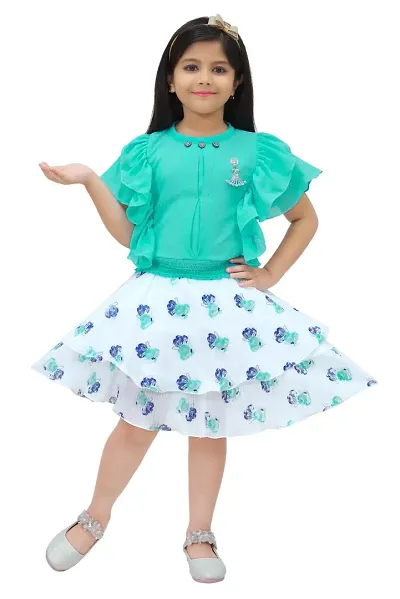 Fabulous Chiffon Top And Skirt For Girl