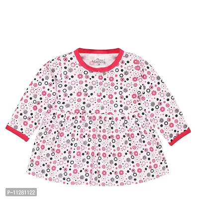 babeezworld Baby Girls Pure Cotton Printed Frock Dress Full Sleeve-thumb3