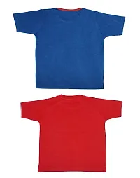 Babeezworld Boy's Round Neck Printed Pure Cotton Half Sleeve Tshirt (Blue & Red, 4-5 Years) Pack of 2-thumb1