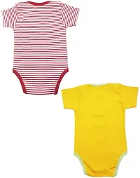 babeezworld Baby Romper Bodysuit Onesies - for Baby Boys and Baby Girls Cotton Half Sleeves Rompers (Red, Yellow; 6-12 Months)_Pack of 2-thumb1