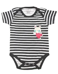 babeezworld Baby Romper Bodysuit Onesies - for Baby Boys and Baby Girls Cotton Half Sleeves Rompers (White, Black; 12-18 Months)_Pack of 2-thumb4