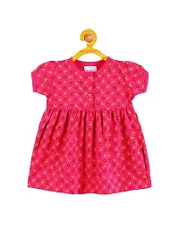 Babeezworld? Cotton Baby Girl Dress -?? Knee Length fit and Flare Dress Frock jhabla Pack of 2-thumb2