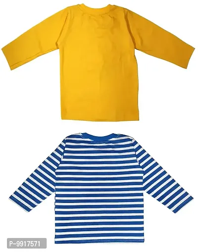 babeezworld Boy's Round Neck Printed Pure Cotton Full Sleeve T-Shirt (18-24 Months, Multicolor 2)-thumb2