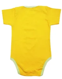 babeezworld Baby Romper Bodysuit Onesies - for Baby Boys and Baby Girls Cotton Half Sleeves Rompers (Yellow; 6-12 Months)_Pack of 1-thumb1