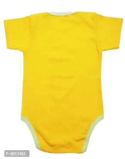 babeezworld Baby Romper Bodysuit Onesies - for Baby Boys and Baby Girls Cotton Half Sleeves Rompers (Yellow; 6-12 Months)_Pack of 1-thumb2