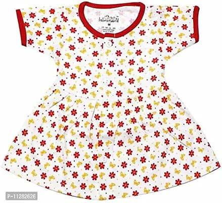 babeezworld Baby Girl?s Pure Cotton Knee Length Dress Frock Pack of 3-thumb2