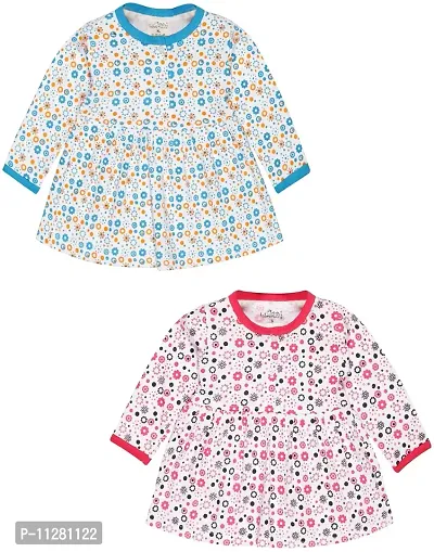 babeezworld Baby Girls Pure Cotton Printed Frock Dress Full Sleeve