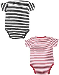 babeezworld Baby Romper Bodysuit Onesies - for Baby Boys and Baby Girls Cotton Half Sleeves Rompers (Black, Red; 12-18 Months)_Pack of 2-thumb1