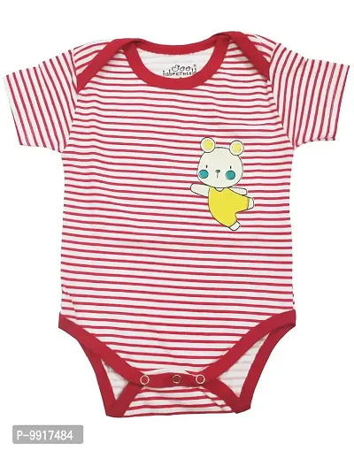 babeezworld Baby Romper Bodysuit Onesies - for Baby Boys and Baby Girls Cotton Half Sleeves Rompers (Red; 0-3 Months)_Pack of 1