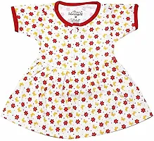 Babeezworld? Cotton Baby Girl Dress -?? Knee Length fit and Flare Dress Frock jhabla Pack of 4-thumb1