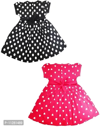 Babeezworld? Cotton Baby Girl Dress -?Knee Length fit and Flare Dress Frock jhabla-thumb4