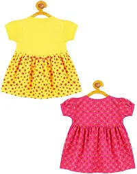 Babeezworld? Cotton Baby Girl Dress -?? Knee Length fit and Flare Dress Frock jhabla Pack of 2-thumb3