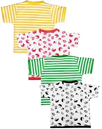 Babeezworld Cotton Half Sleeve Jhabla ? Front Open Tshirt Jabla Vest for Baby Boys and Baby Girls (Blue Black Red Green;Pack of 4) (6-12 Months, Black Red Yellow Green)-thumb1