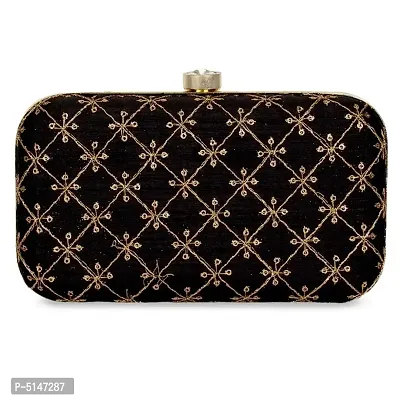 Attractive Tulle Embroidered Faux Silk Clutch