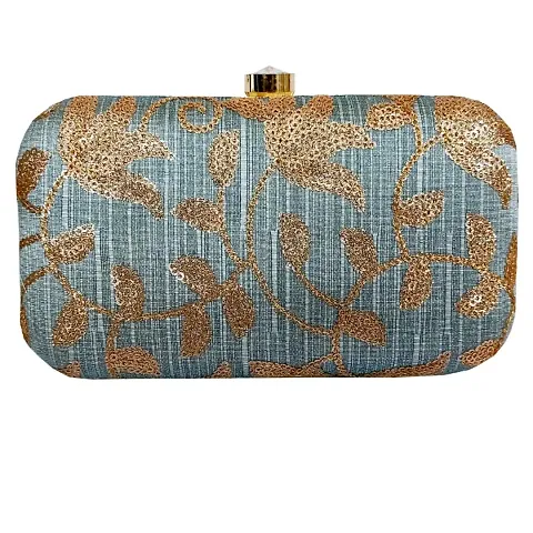 WORTHYY COLLECTIONS EMBROIDERED PARTY CLUTCH BAG