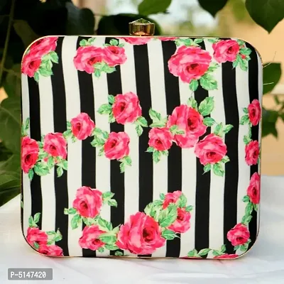 Attractive Printed Box Clutch Bridal Party Purse Clutch Box with Detachable Sling-thumb0