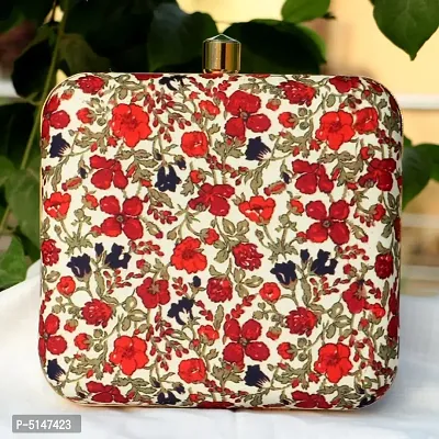 Attractive Printed Box Clutch Bridal Party Purse Clutch Box with Detachable Sling-thumb0