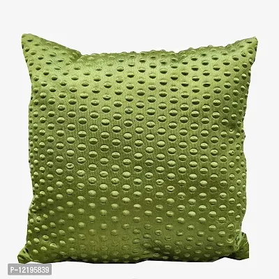 Green Damask / Self Design / Woven Geometric Zipper Square Cushion Covers (16x16 inch or 40 x 40 cm) Set of 5-thumb2