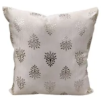 Cream Silver Foil Set of 3 Cushion Covers Combo for Sofa Home Bedroom-thumb3