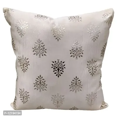 Cream Silver Foil Set of 3 Cushion Covers Combo for Sofa Home Bedroom-thumb4