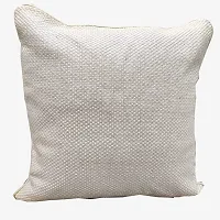 Cream Self Design Woven Geometric Woven Zipper Square Set Cushion Covers (16x16 inch or 40 x 40 cm) Set of 3-thumb1