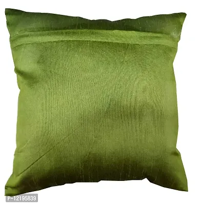 Green Damask / Self Design / Woven Geometric Zipper Square Cushion Covers (16x16 inch or 40 x 40 cm) Set of 5-thumb4