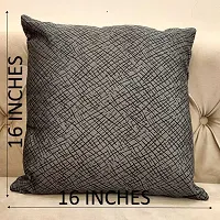 Grey Damask / Self Design / Woven Geometric Zipper Square Combo Cushion Covers (16x16 inch or 40 x 40 cm) Set of 5-thumb1