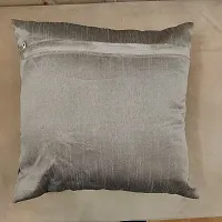 Grey Damask / Self Design / Woven Geometric Zipper Square Combo Cushion Covers (16x16 inch or 40 x 40 cm) Set of 5-thumb3