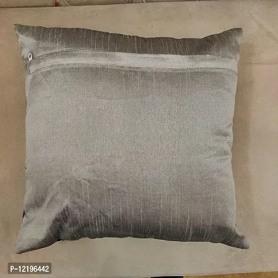 Grey Damask / Self Design / Woven Geometric Zipper Square Combo Cushion Covers (16x16 inch or 40 x 40 cm) Set of 5-thumb4